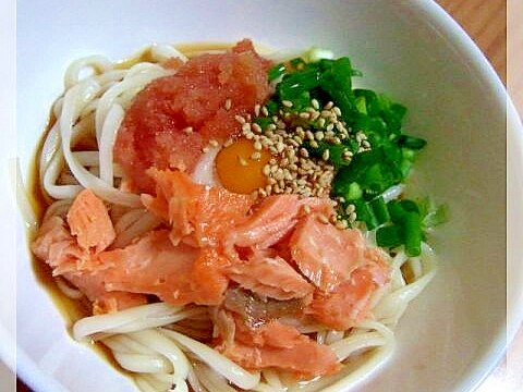 めんたい鮭の月見そうめん